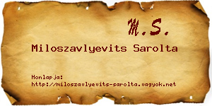 Miloszavlyevits Sarolta névjegykártya