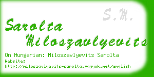 sarolta miloszavlyevits business card